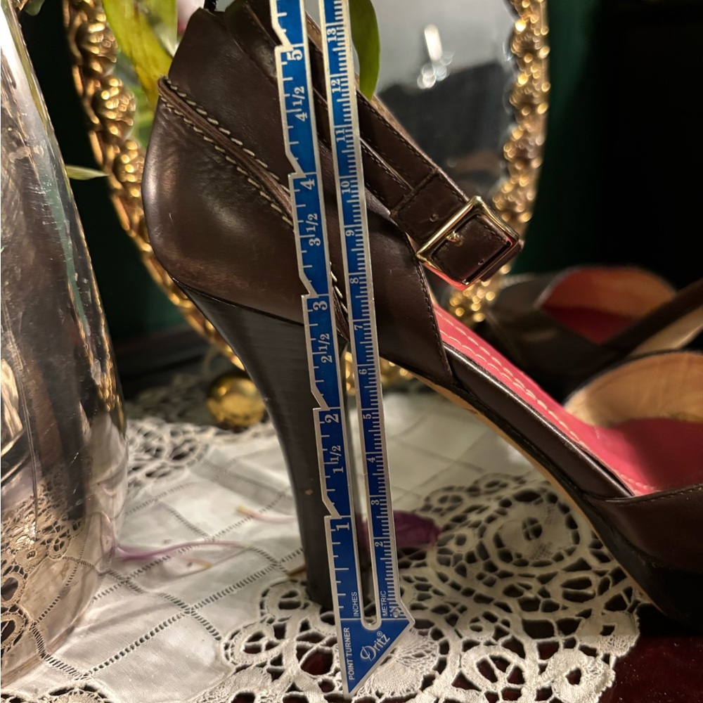 Kate Spade Brown Leather Ankle Strap Heels - Picture 6 of 6